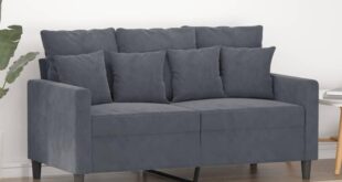Chic Charcoal Velvet Loveseat Comfort Meets Modern Design