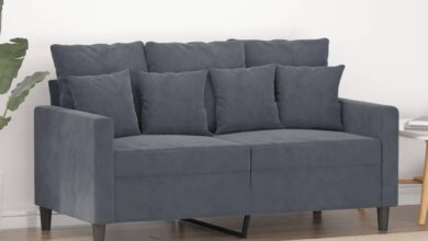 Chic Charcoal Velvet Loveseat Comfort Meets Modern Design