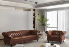 Classic Chesterfield Leather Set Stylish Comfort For Any Space