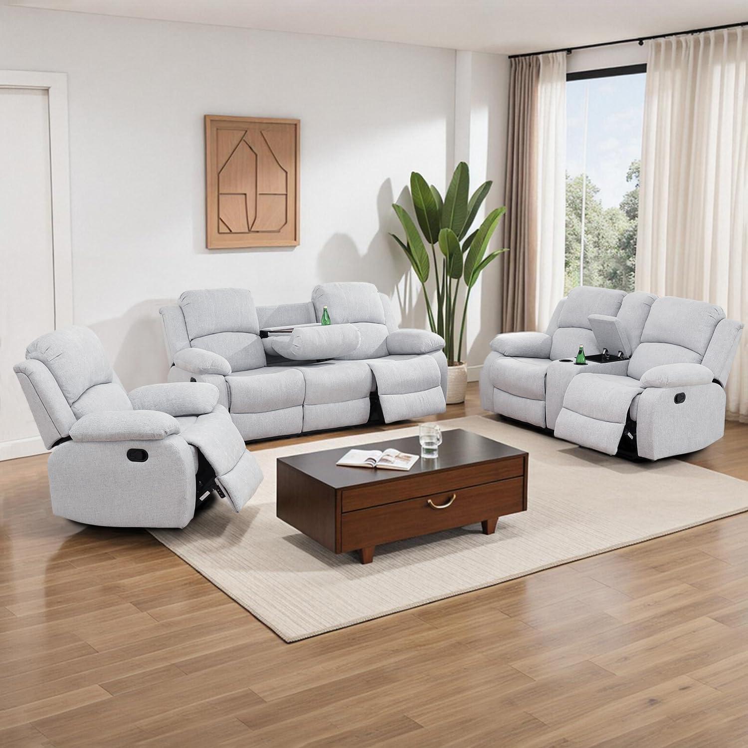 Comfort Meets Function: Exploring a Versatile Grey Recliner Sofa Set