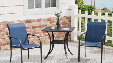 Cozy And Compact Enjoying A Stylish Patio Dining Set