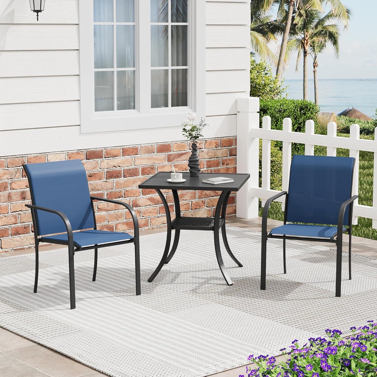 Cozy And Compact Enjoying A Stylish Patio Dining Set