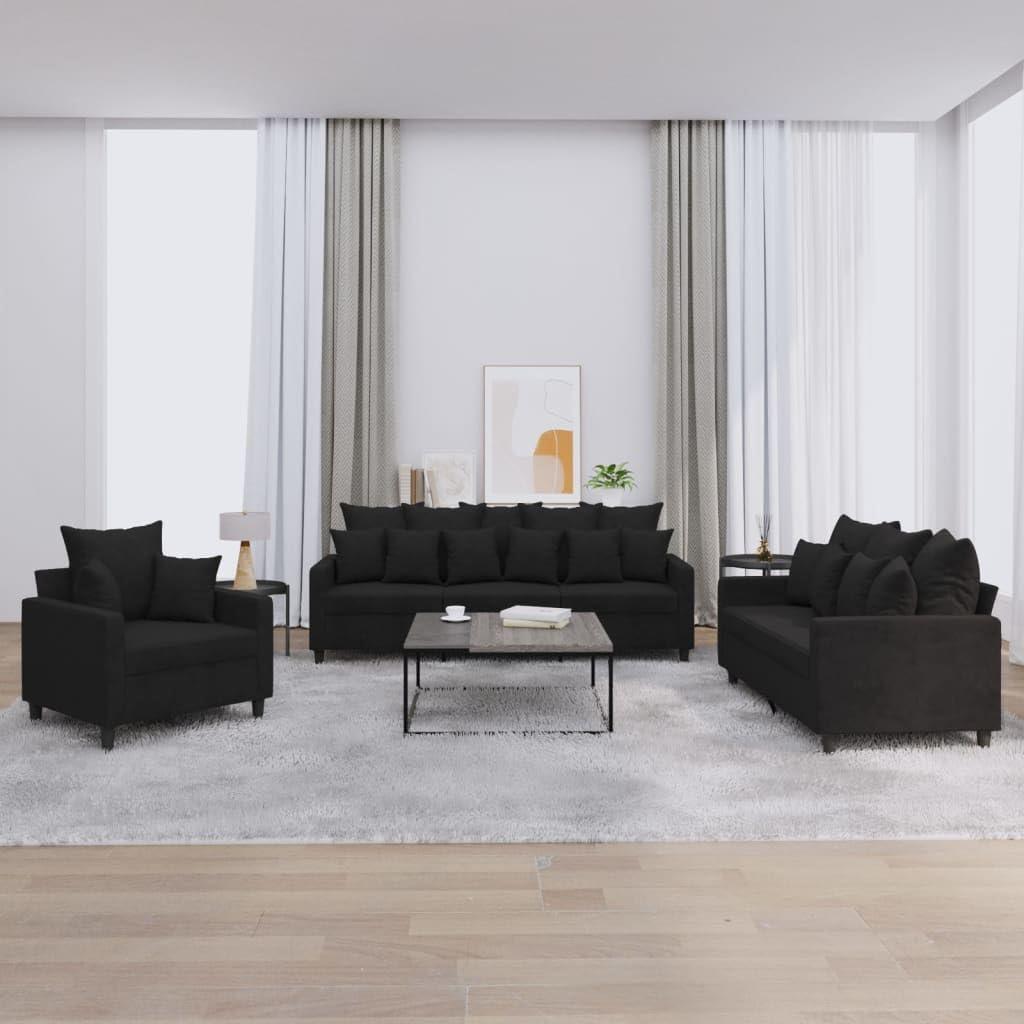 Cozy Comfort Meets Style Exploring A Black Velvet 3 Piece Sofa Set