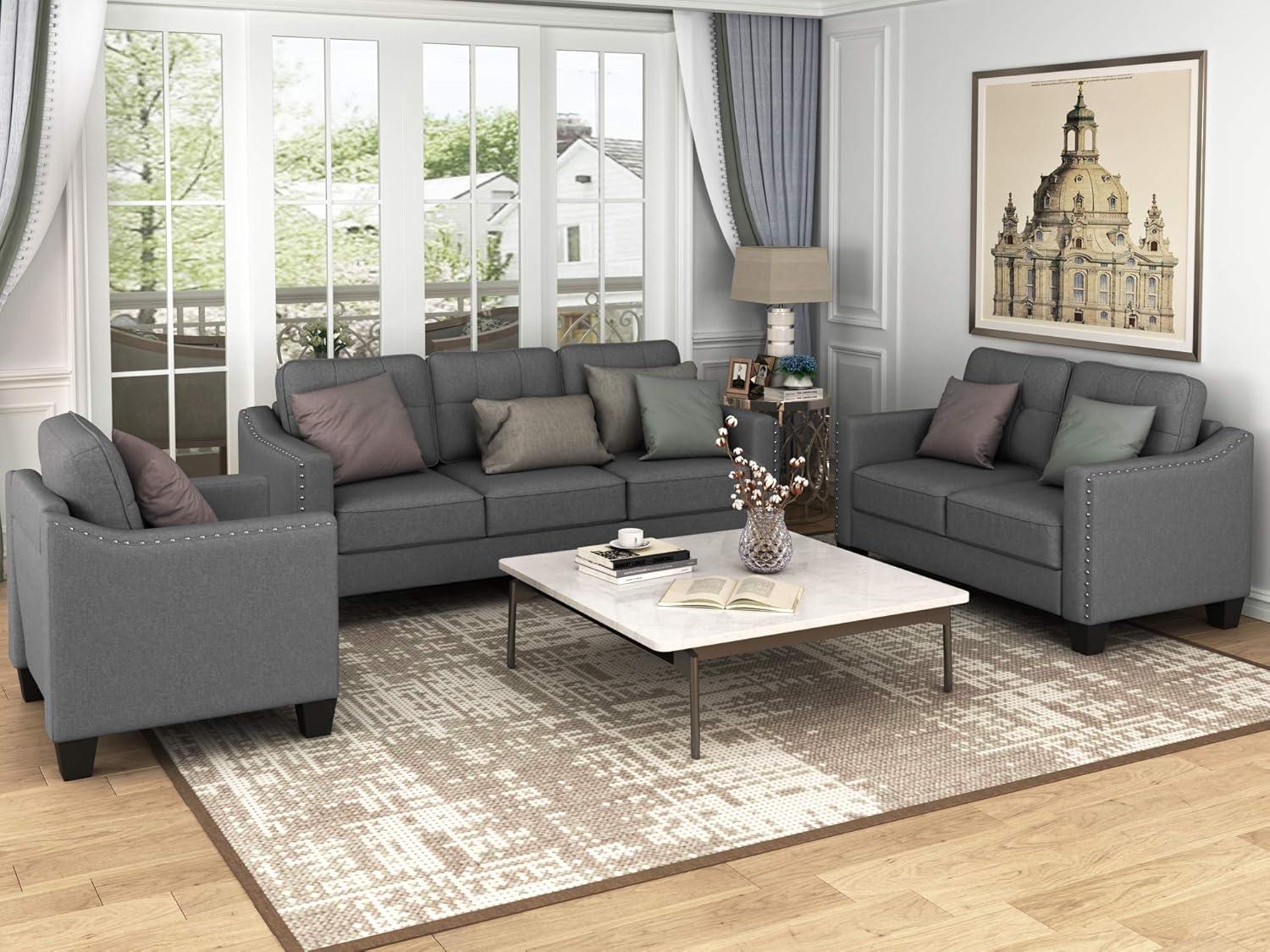 Cozy Up Your Living Room with Goohome's 3-Piece Sofa Set