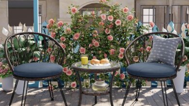 Creating A Cozy Outdoor Retreat Blue Cushion Patio Dining Set Review