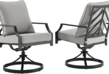 Crosley Furniture Otto 2-Piece Swivel Chair Set on your deck
