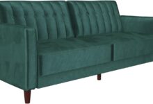 Dhp Ivana Velvet Futon Stylish Comfort For Small Spaces