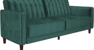 Dhp Ivana Velvet Futon Stylish Comfort For Small Spaces