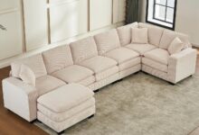 Discover Comfort And Style With The Modular 6 Seater Corduroy Sofa