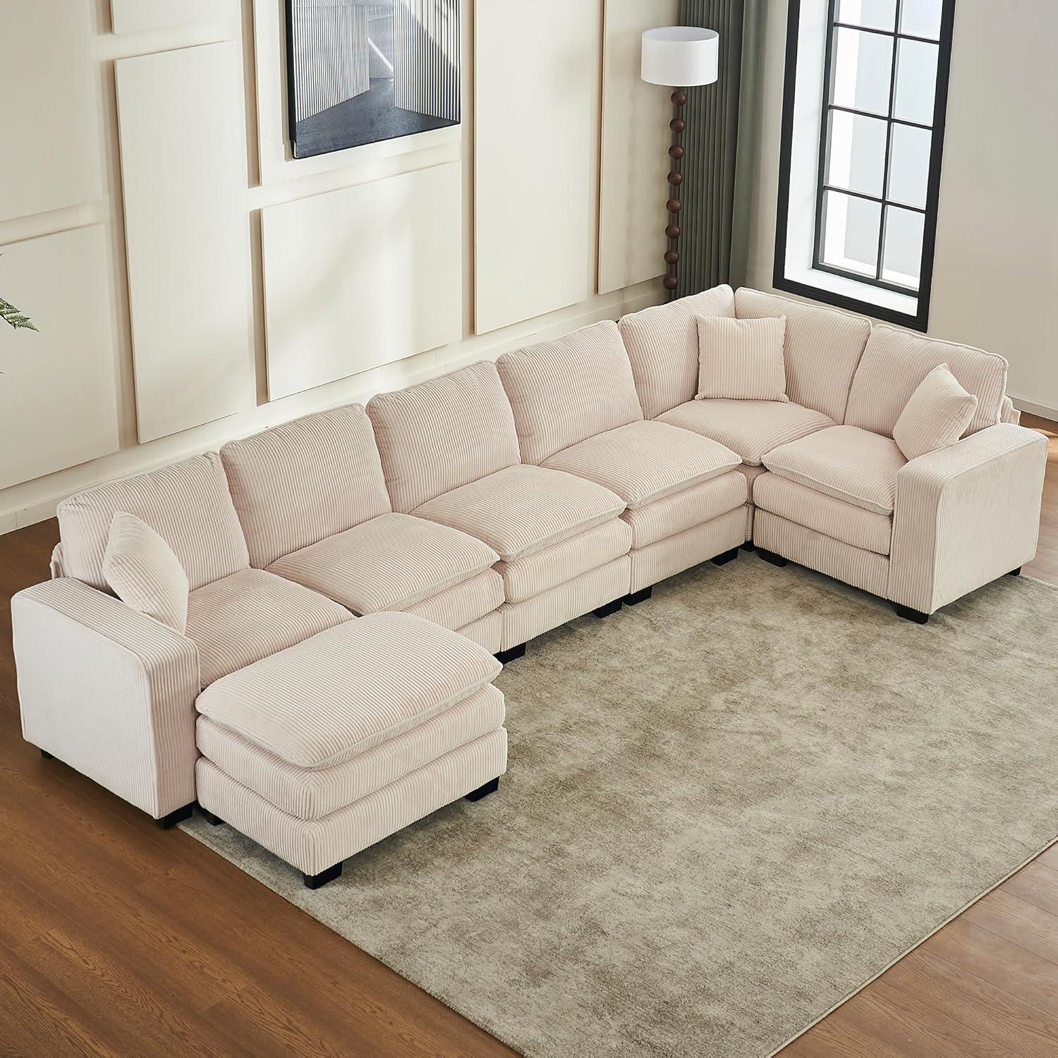 Discover Comfort And Style With The Modular 6 Seater Corduroy Sofa