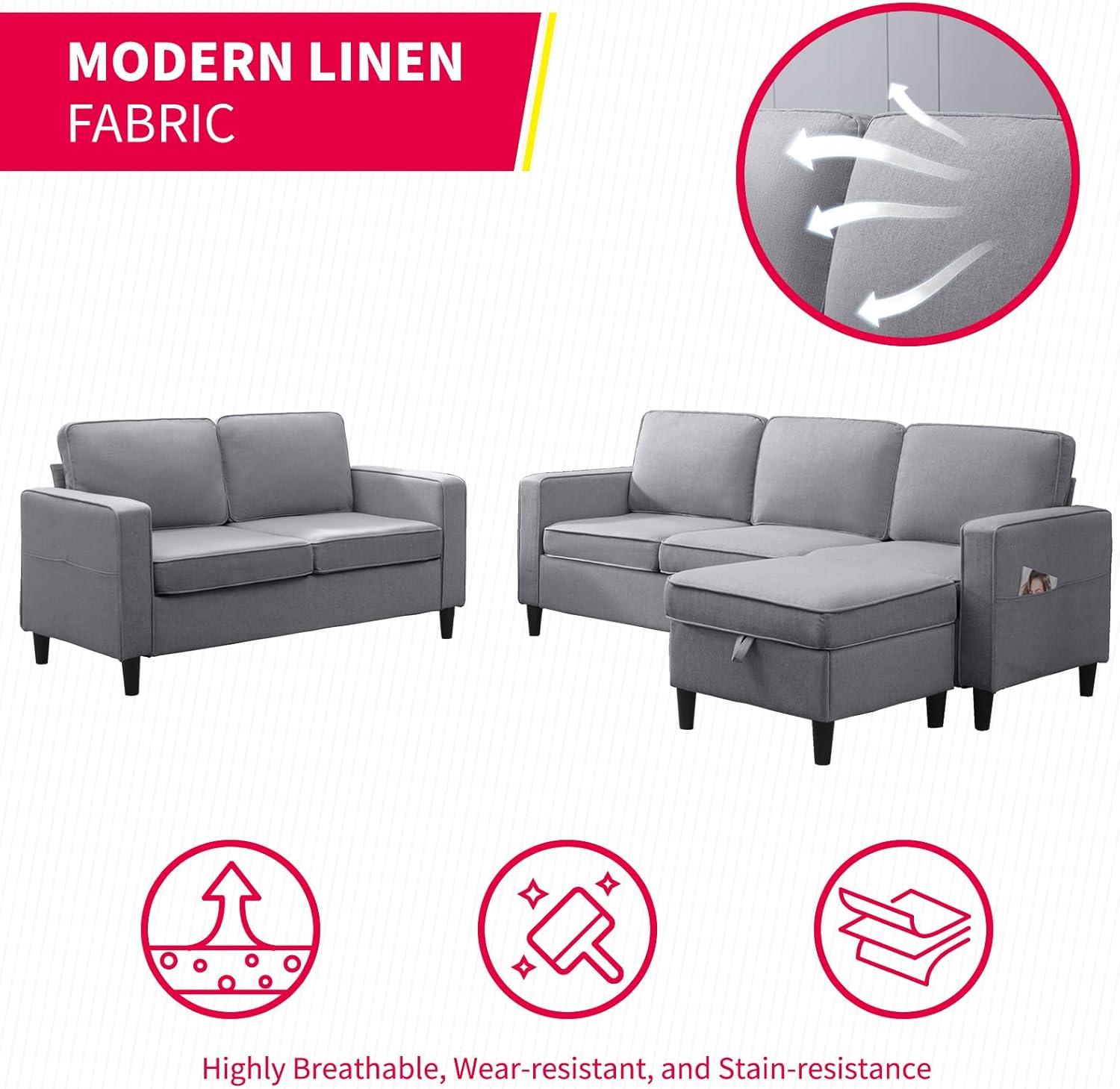 Discovering Comfort and clever Storage in MUZZ's 2PCS Sofa Set