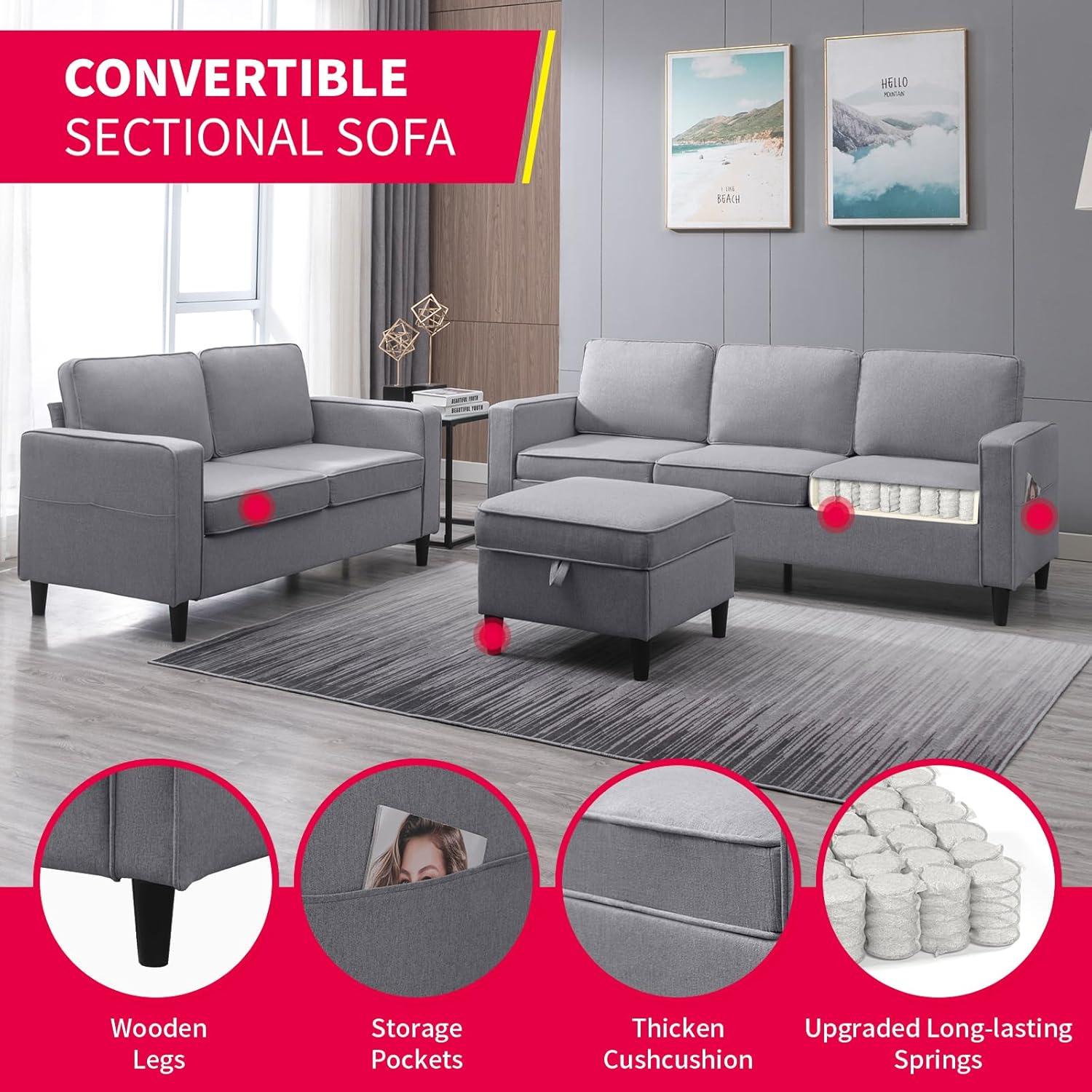 Discovering Comfort and Clever Storage in MUZZ's 2PCS Sofa set