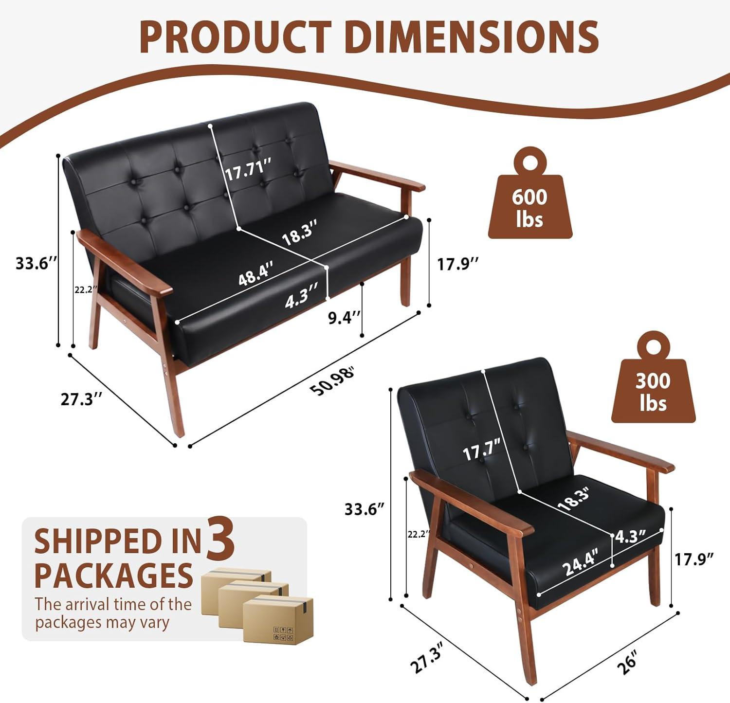 discovering comfort and Style: Mid Century Loveseat & Chairs Set Review