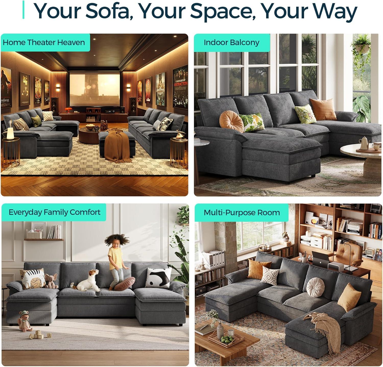 Discovering Comfort and Style with LINSY HOME's Modular Sectional Sofa