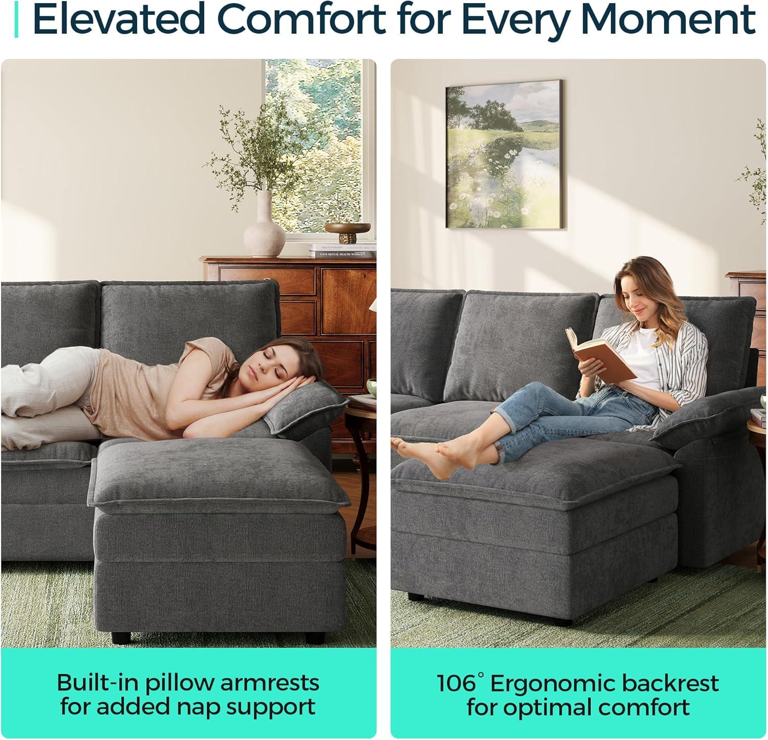 Discovering Comfort and Style with LINSY HOME's Modular Sectional Sofa