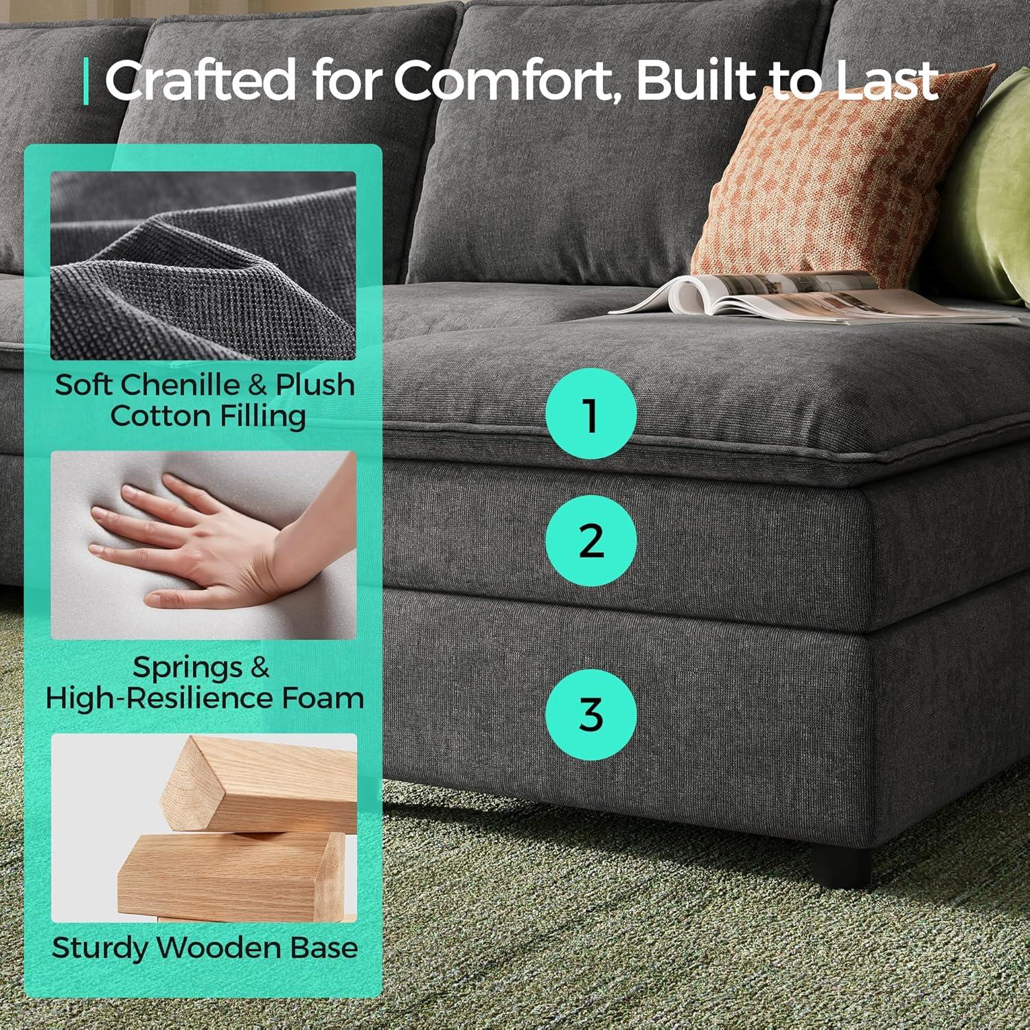 Discovering Comfort and Style with LINSY HOME's Modular Sectional Sofa