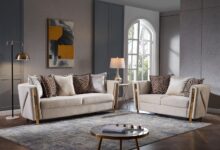Elevate Living Spaces With A Cozy Beige Velvet 2pc Set