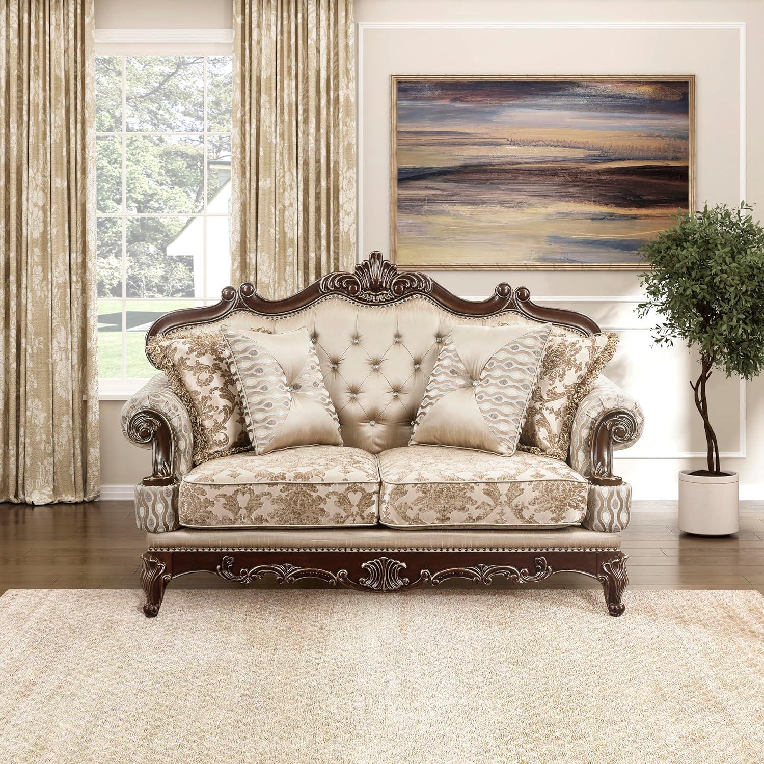 Elevate Living Spaces With The Lexicon Traditional 2 Seater Sofa
