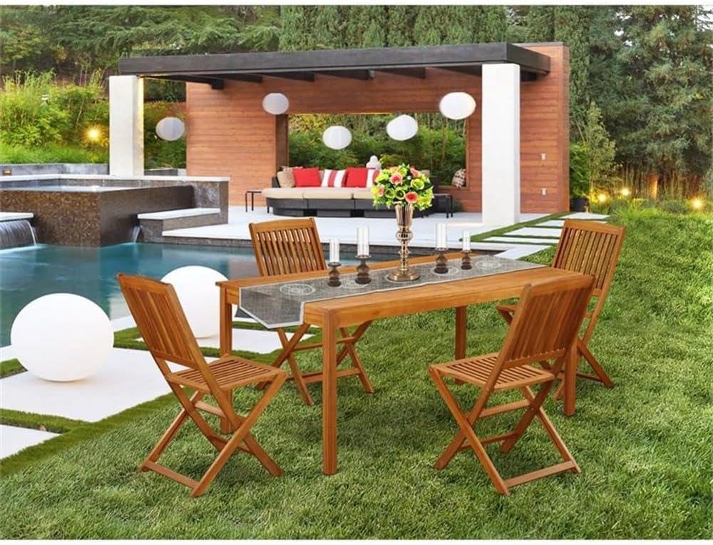 Elevate Outdoor Dining with East West's Stylish Acacia Set