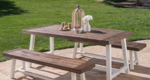 Elevate Outdoor Dining With Modern Industrial Wood Metal Charm