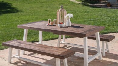 Elevate Outdoor Dining With Modern Industrial Wood Metal Charm