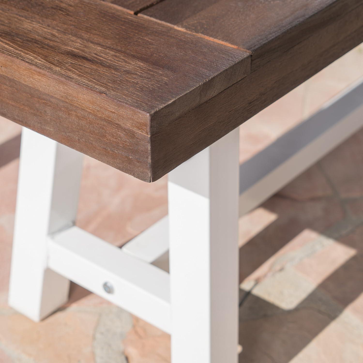 Elevate Outdoor Dining with Modern Industrial Wood & Metal Charm