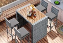 Elevate Patio Moments With A Stylish Sturdy 5 Piece Bar Set