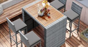 Elevate Patio Moments With A Stylish Sturdy 5 Piece Bar Set