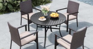 Enjoying Outdoor Dining Comfortably With The Mfstudio 5 Piece Set