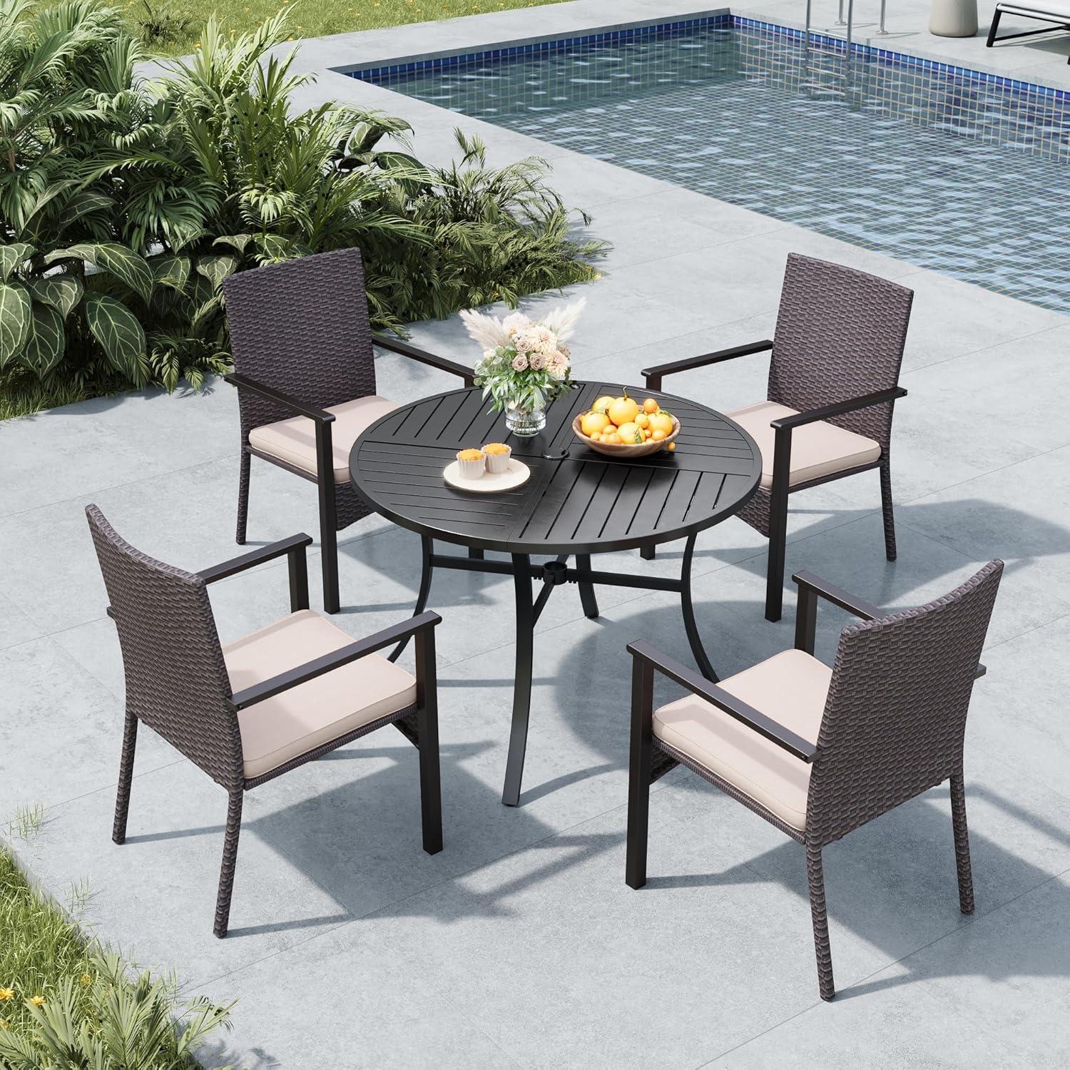 Enjoying Outdoor Dining Comfortably With The Mfstudio 5 Piece Set