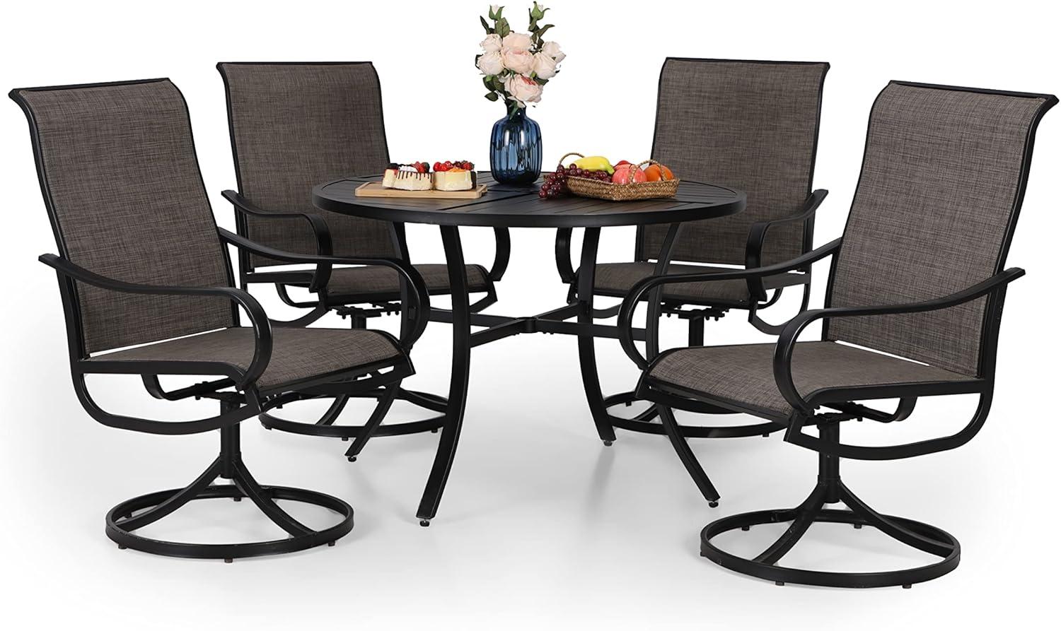 Enjoying Outdoor Meals with PHI VILLA's Stylish 5-Piece Patio Set