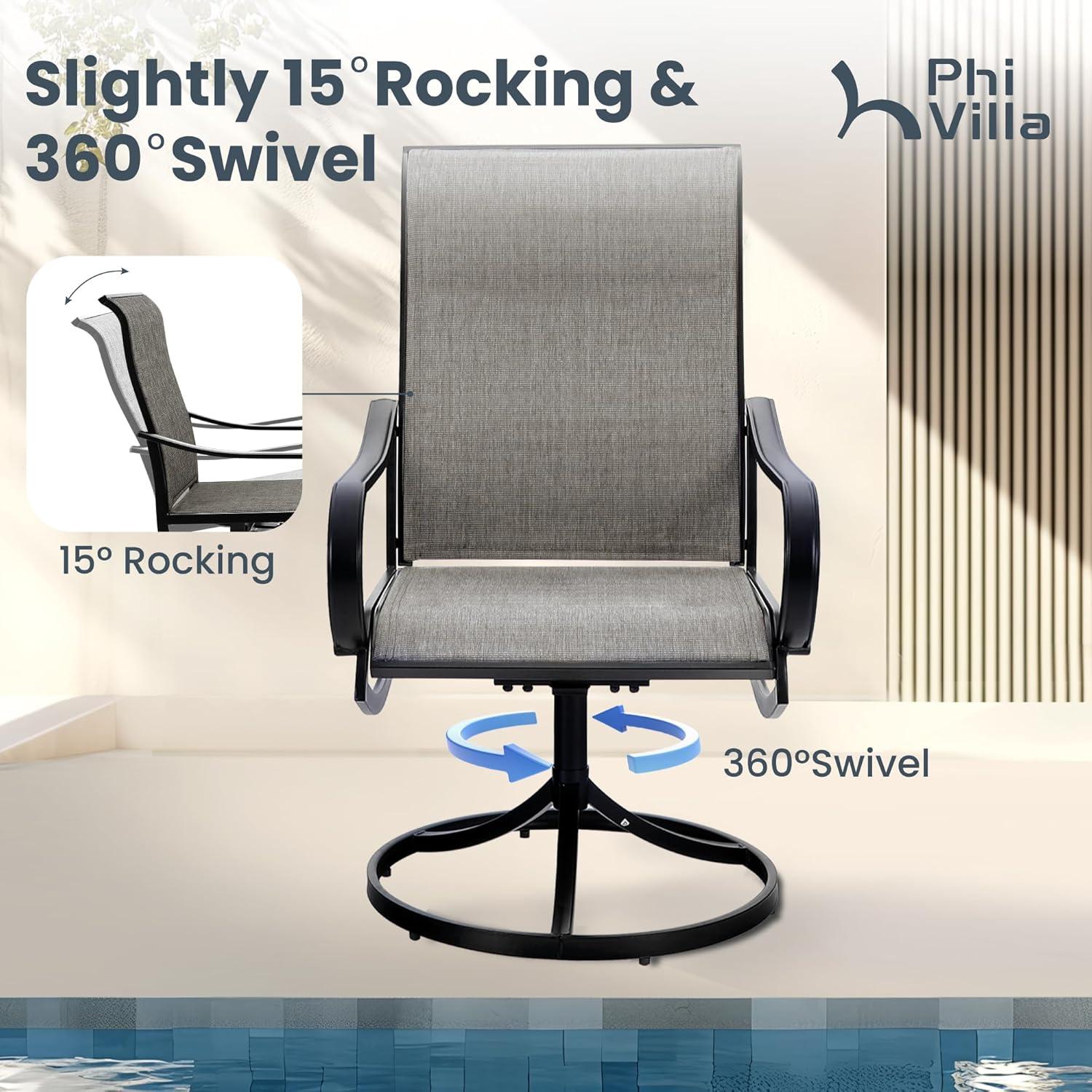 Enjoying Outdoor Meals with PHI VILLA's Stylish 5-Piece Patio Set