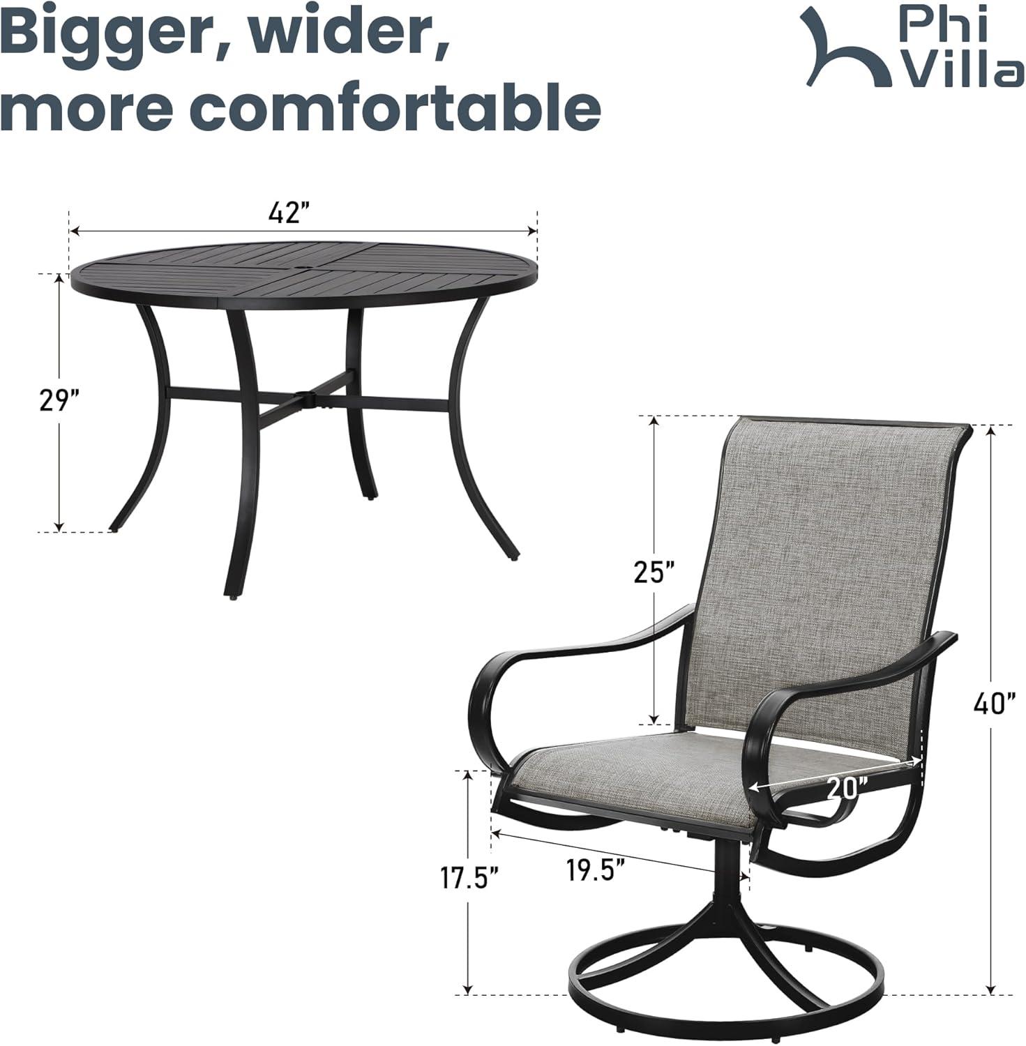 Enjoying Outdoor Meals with PHI VILLA's Stylish 5-Piece Patio Set
