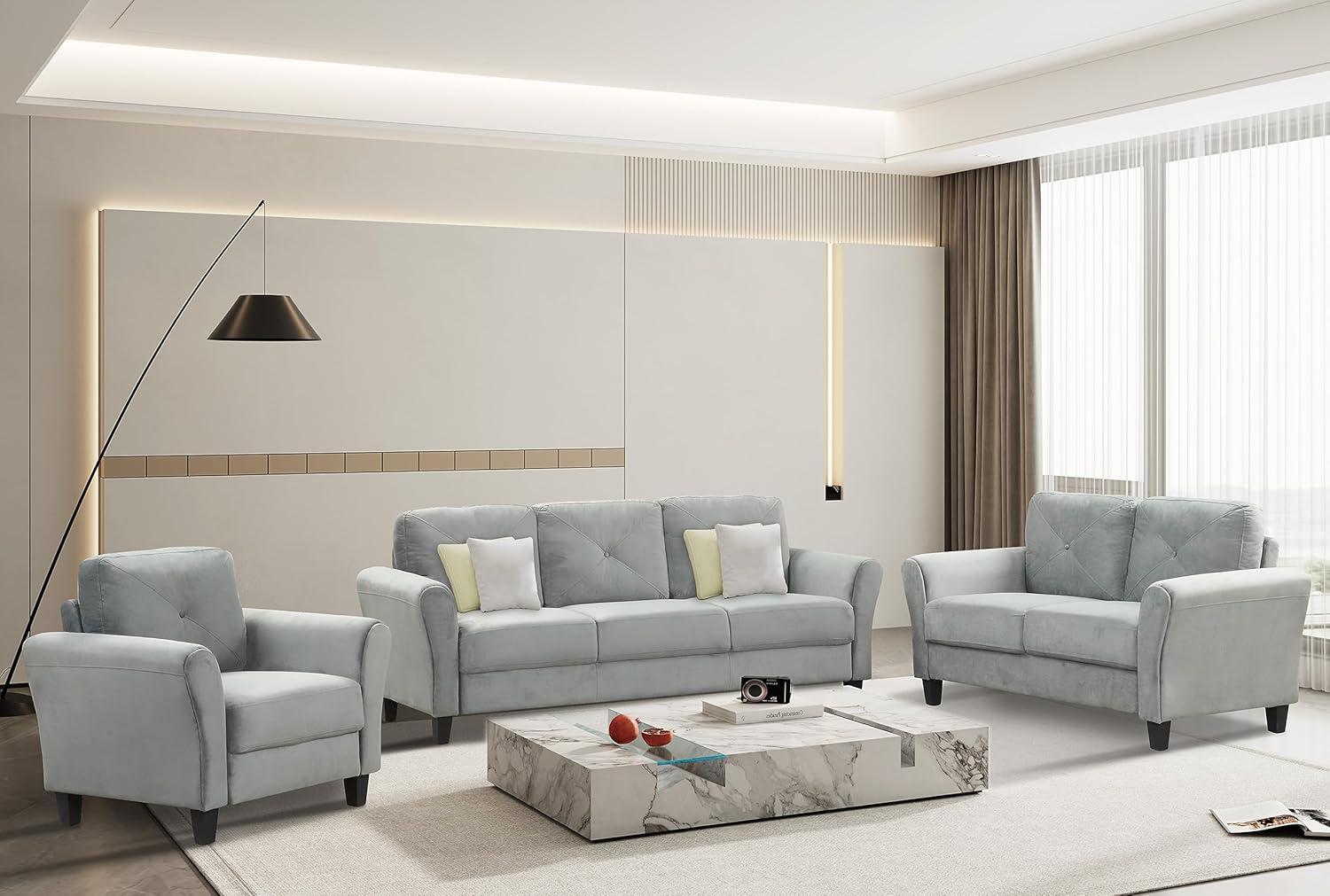 Evedy 3 Piece Sofa Set Comfortable Style Meets Durable Design