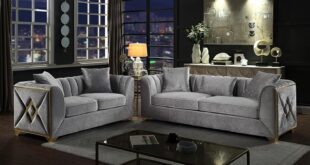 Experience Timeless Comfort With The 2pc Silver Living Room Set