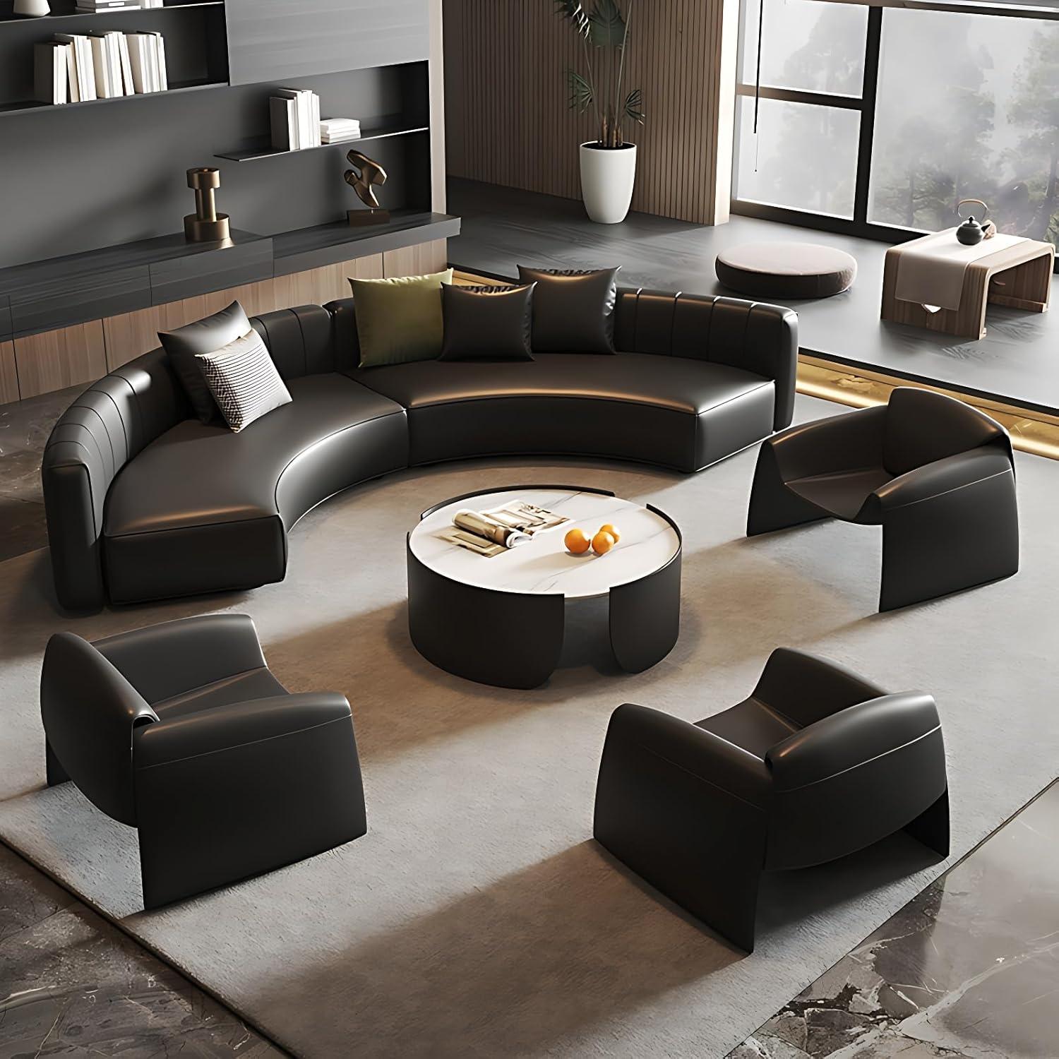 Exploring Comfort And Style The Oversized Black Leather Sectional