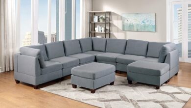 Exploring Comfort And Style With A 9pc Grey Modular Sectional