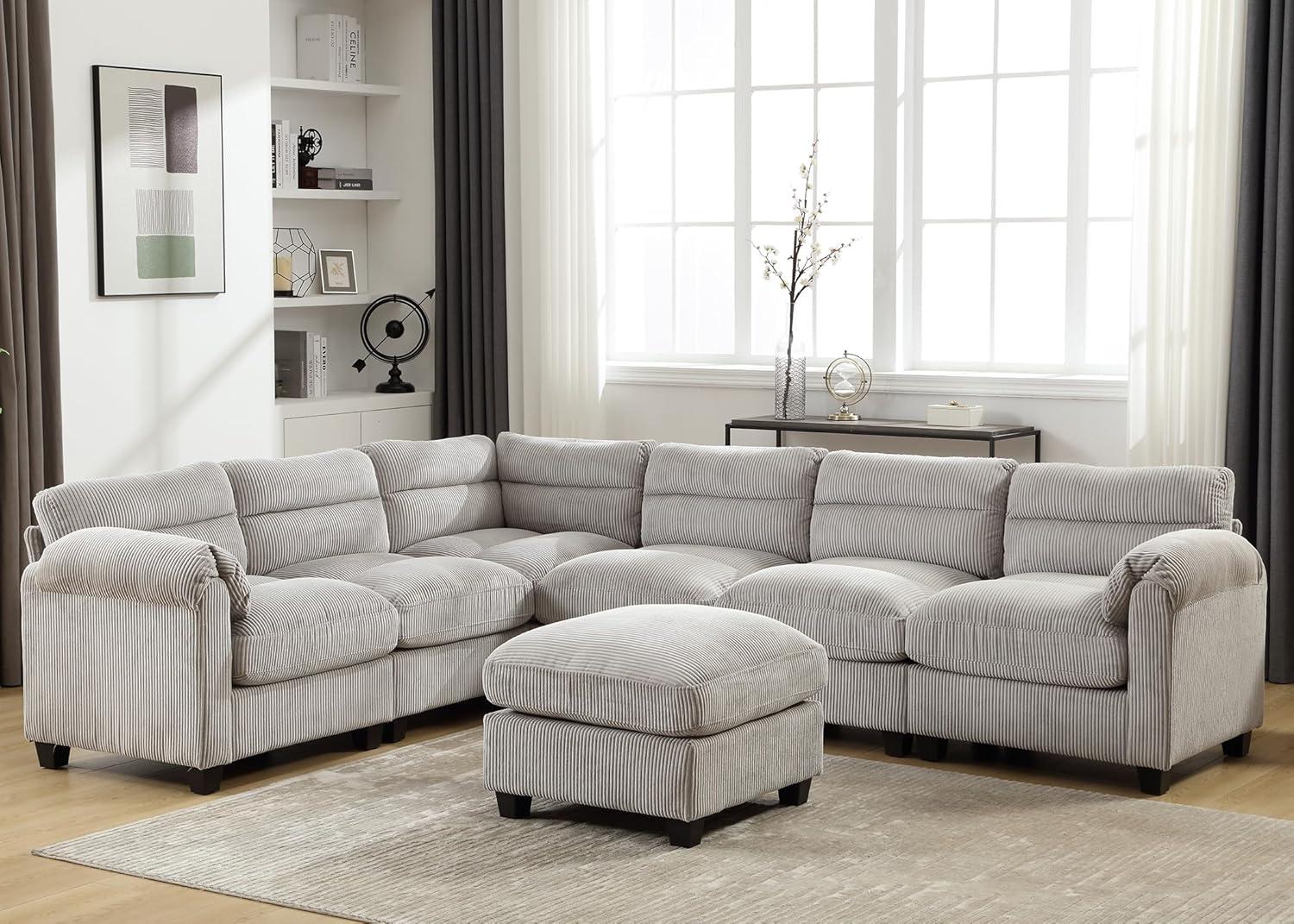 Exploring comfort and Style with CANMOV's Modular Corduroy Sofa
