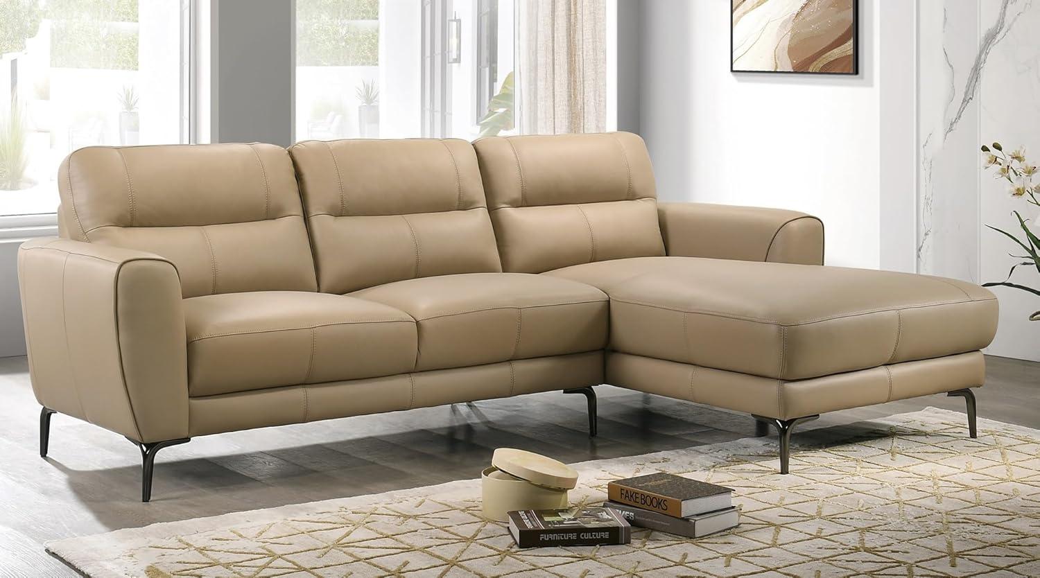 Exploring Comfort And Style With Gowe Taupe Leather Sectional