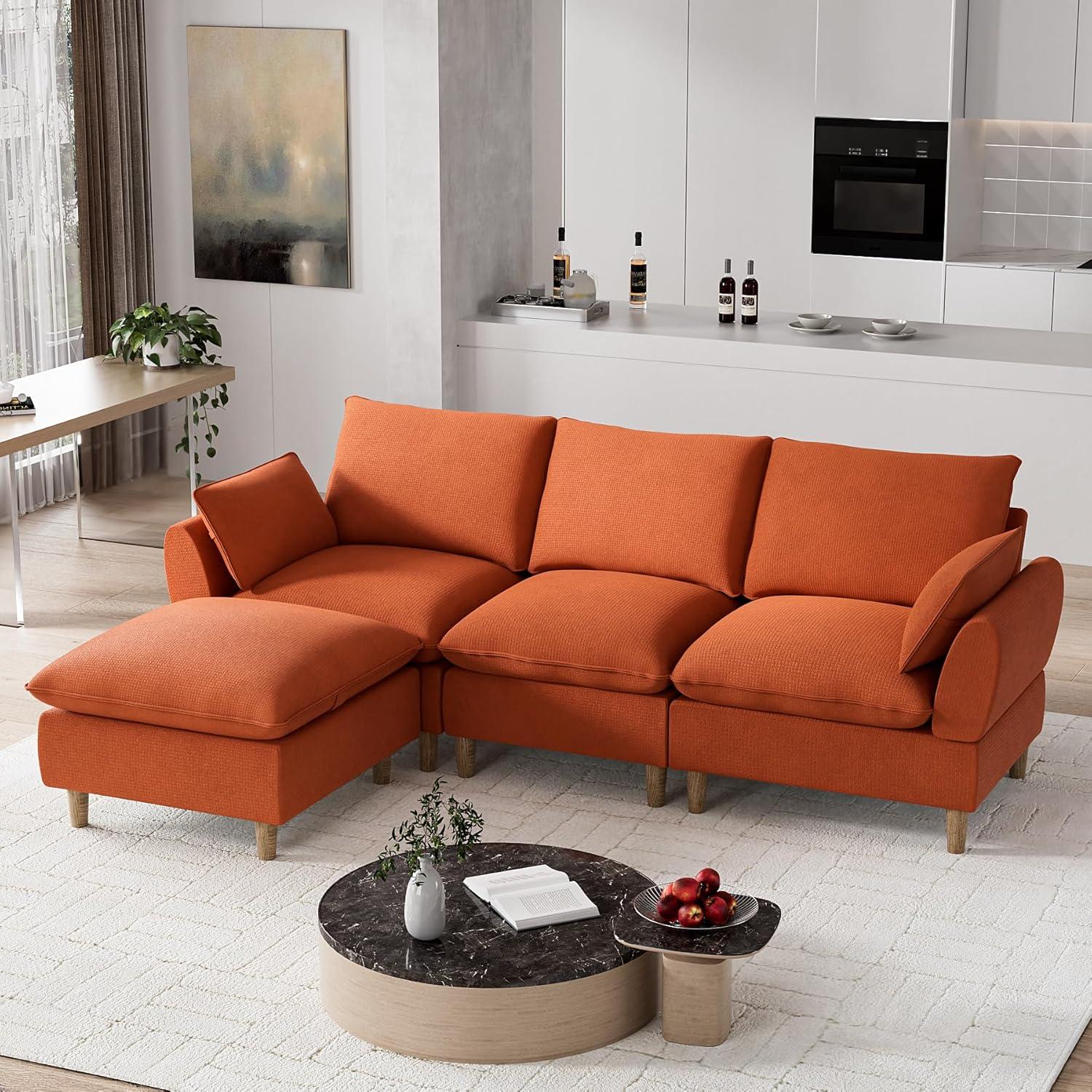 Finding Comfort And Style In A Modular Orange Sectional Sofa