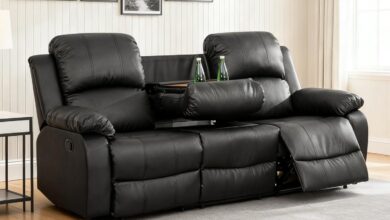 Finding Comfort And Style In A Sleek Black Leather Recliner Set