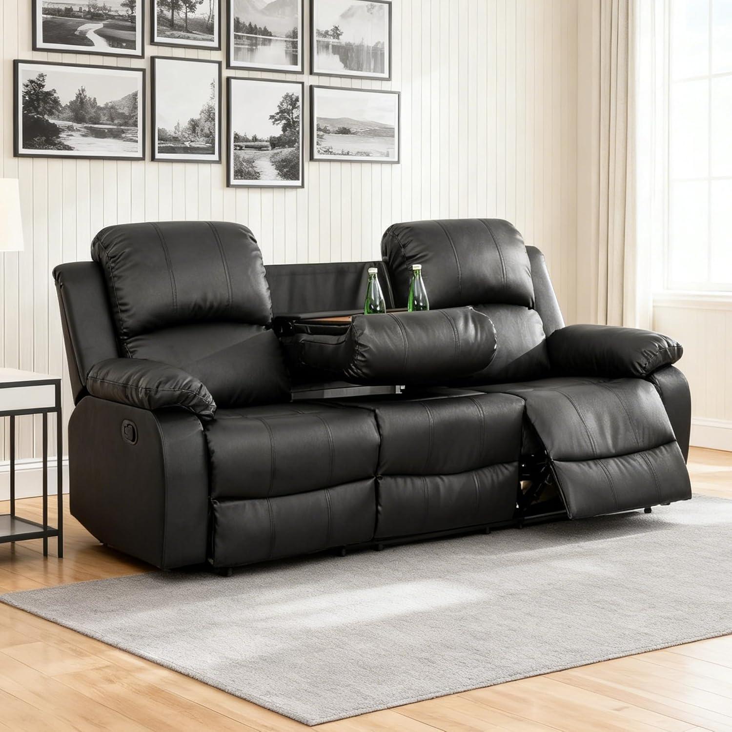 Finding Comfort And Style In A Sleek Black Leather Recliner Set