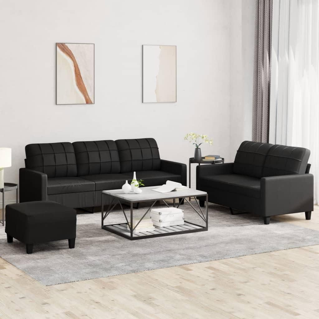 Finding Comfort And Style With Our Black Faux Leather Sofa Set