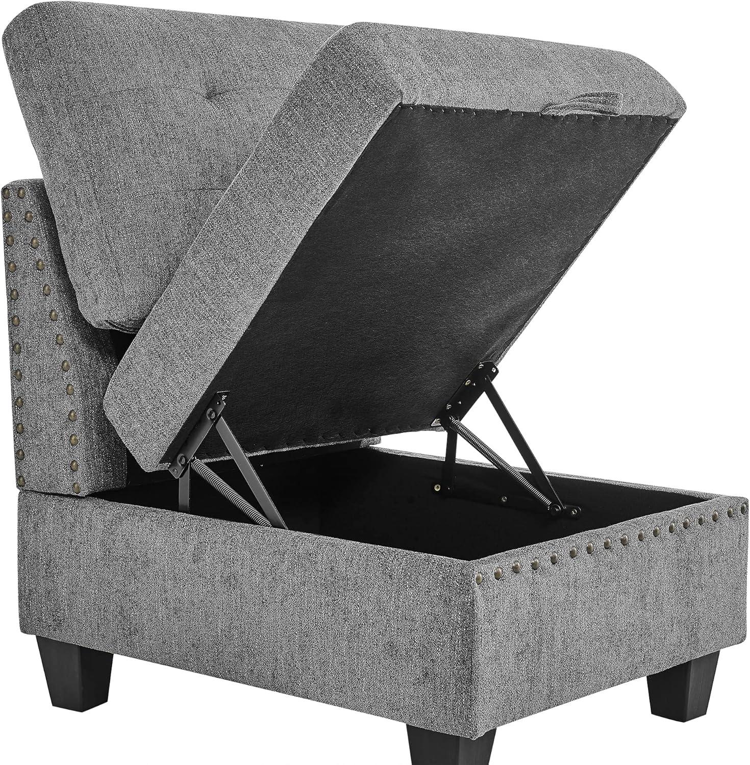 Flexible Grey Modular Sectional Sofa With Built In Storage Ideas