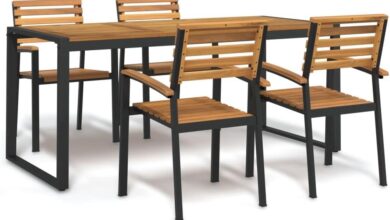 Garden Dining Set Solid Acacia 5 Piece Your Patio View