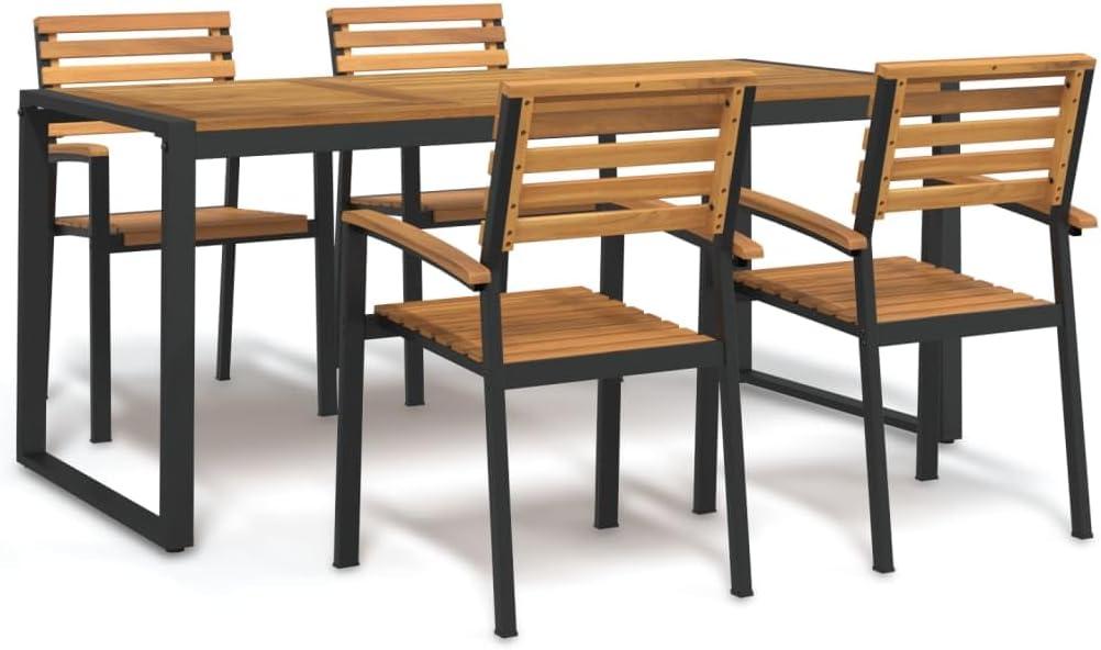 Garden Dining Set Solid Acacia 5 Piece Your Patio View