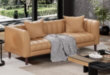 Garveehome Faux Leather 78 In Sofa For Your Small Space