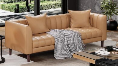 Garveehome Faux Leather 78 In Sofa For Your Small Space