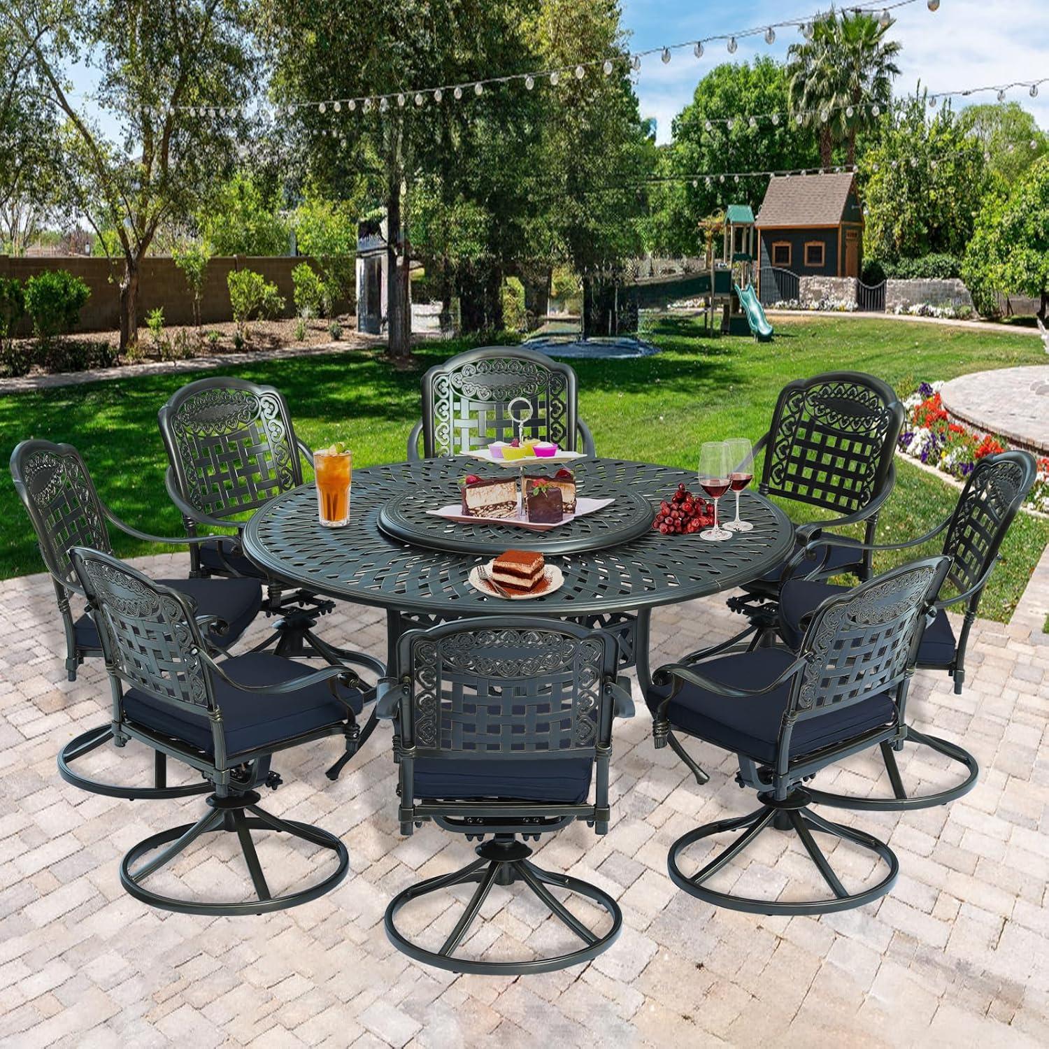 Gather Around: Exploring Comfort & style in a 9-Piece Patio Set