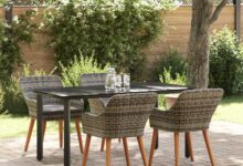 Gather Around Exploring The 5 Piece Grey Poly Rattan Dining Set